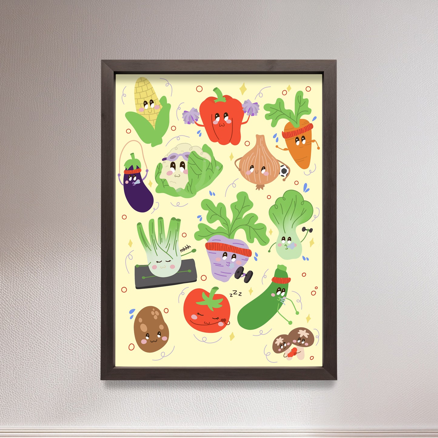 Sporty Vegetables Poster