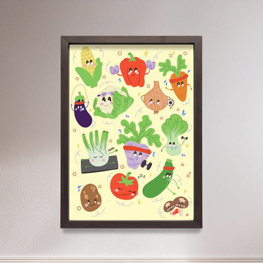 Sporty Vegetables Poster